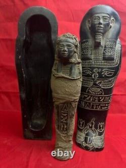 ONE OF A KIND ANCIENT EGYPTIAN ANTIQUE Pharaonic Coffin & Goddess Isis Mummy Bc