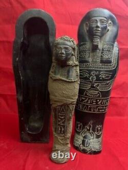 ONE OF A KIND ANCIENT EGYPTIAN ANTIQUE Pharaonic Coffin & Goddess Isis Mummy Bc