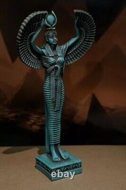 ONE OF A KIND ANCIENT EGYPTIAN ANTIQUITIES OF WINGED STATUE OF GODDESS ISIS Bc