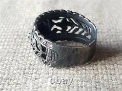ONE OF A KIND ANTIQUE lacework MEMENTO MORI SKULL GEORGIAN STYLE SILVER RING
