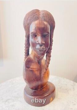 ONE OF A KIND-African lady sculpture hand carved statue