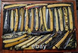 ONE OF A KIND Antique VTG Straight Razor Collection 40+ Year Collection RARE