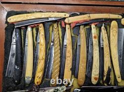 ONE OF A KIND Antique VTG Straight Razor Collection 40+ Year Collection RARE