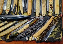 ONE OF A KIND Antique VTG Straight Razor Collection 40+ Year Collection RARE