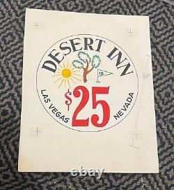 ONE OF A KIND CASINO CHIP ORIGINAL ART DESERT INN HUGHES 1960's WITH CHIP