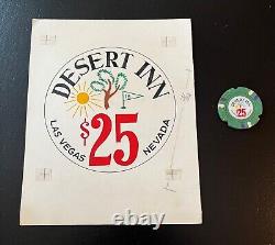 ONE OF A KIND CASINO CHIP ORIGINAL ART DESERT INN HUGHES 1960's WITH CHIP
