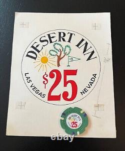 ONE OF A KIND CASINO CHIP ORIGINAL ART DESERT INN HUGHES 1960's WITH CHIP