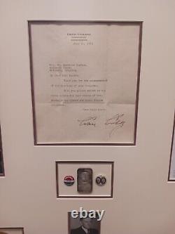 ONE OF A KIND Calvin Coolidge Signed Documents Display Case