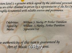 ONE OF A KIND Certified William S Harley & Arthur Davidson Signed Artwork