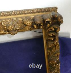 ONE OF A KIND Exquisite Deep Wooden Picture Frame Floral Leaves Gold Gilt