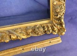 ONE OF A KIND Exquisite Deep Wooden Picture Frame Floral Leaves Gold Gilt