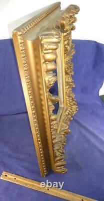 ONE OF A KIND Exquisite Deep Wooden Picture Frame Floral Leaves Gold Gilt