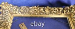 ONE OF A KIND Exquisite Deep Wooden Picture Frame Floral Leaves Gold Gilt