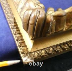 ONE OF A KIND Exquisite Deep Wooden Picture Frame Floral Leaves Gold Gilt