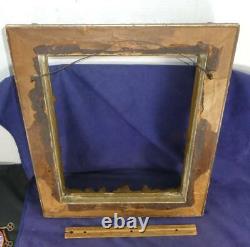 ONE OF A KIND Exquisite Deep Wooden Picture Frame Floral Leaves Gold Gilt