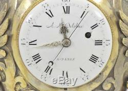 ONE OF A KIND French Gothic gild silver Memento Mori Skull&Grotesque Fusee Clock