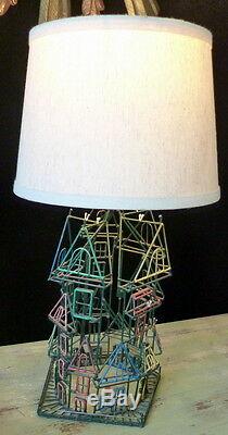 ONE OF A KIND Gallery Art Metal Stuctural Lamp SAN FRANCISCO HOUSES Mid Century
