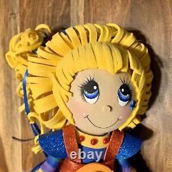 ONE OF A KIND Handmade Rainbow Brite Hand Painted Foam Faux Fur Doll Figure