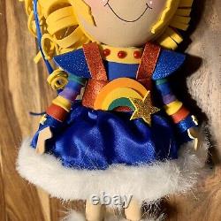 ONE OF A KIND Handmade Rainbow Brite Hand Painted Foam Faux Fur Doll Figure