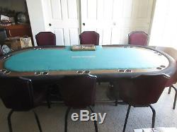 ONE OF A KIND ITEM MGM GRAND CASINO LAS VEGAS 9 SEAT FULL POKER TABLE With9 CHAIRS