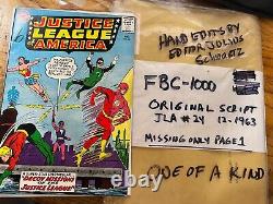 ONE-OF-A-KIND Justice League of America #24 Original 1963 Comic Book Script RARE