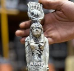 ONE OF A KIND Pharaonic Hathor Statue Goddess Of Sky Made Of Rare Stone In Egypt