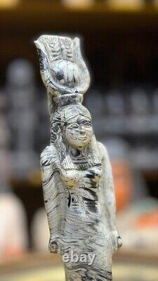 ONE OF A KIND Pharaonic Hathor Statue Goddess Of Sky Made Of Rare Stone In Egypt