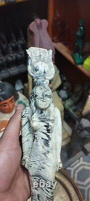 ONE OF A KIND Pharaonic Hathor Statue Goddess Of Sky Made Of Rare Stone In Egypt