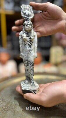 ONE OF A KIND Pharaonic Hathor Statue Goddess Of Sky Made Of Rare Stone In Egypt