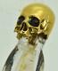 One Of A Kind Victorian Hand Cut Mountain Crystal Poison Bottle. Skull Cap. Unique