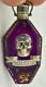 One Of A Kind Victorian Purple Crystal Skull Poison Bottle C1850's. Silver Cap