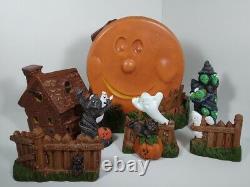 ONE-OF-A-KIND Vintage Halloween Ceramic Village Witches Ghost Haunted TwistedTre