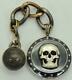 One Of A Kind Wwii Memento Mori Skull Silver, Gold&niello Pocket Watch Locket Fob