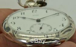 ONE OF A KIND antique Art-Nouveau Invar silver&niello CHRONOMETER pocket watch