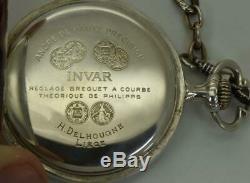 ONE OF A KIND antique Art-Nouveau Invar silver&niello CHRONOMETER pocket watch