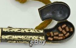 ONE OF A KIND antique Imperial Russian silver&24k gold lighter in form of pistol