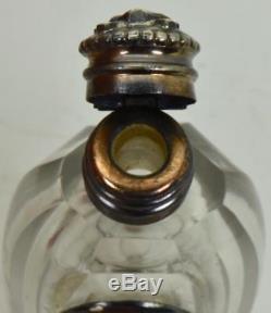 ONE OF A KIND important antique Victorian Skull silver&crystal Poison bottle