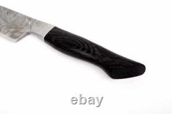 ONE OF KIND DAMASCUS STEEL CUSTOM HAND MADE FEATHER PATTERN KNIFE 12 Wengie