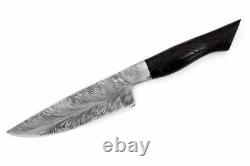 ONE OF KIND DAMASCUS STEEL CUSTOM HAND MADE FEATHER PATTERN KNIFE 12 Wengie