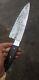 One Of Kind Damascus Steel Custom Hand Made Feather Pattern Knife 13 Wengie