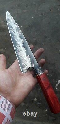 ONE OF KIND Damascus Steel Custom Hand Made Chef knife MOSAIC CINMAYE 13 WOOD