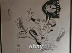 ONE-OF-KIND Disney Original Artwork Sketch Watch-Goofy- NFL Raiders