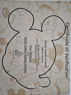 ONE-OF-KIND Disney Original Artwork Sketch Watch-Goofy- NFL Raiders