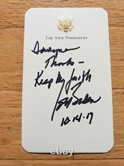 ONE OF KIND ONLY Personal Vice President card signed by Joe Biden with JSA COA