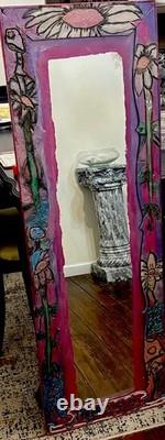 ONE Of A KIND-Handcarved/Handpainted Mad Hatter/Alice In Wonderland Large Mirror