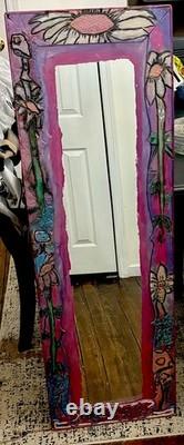 ONE Of A KIND-Handcarved/Handpainted Mad Hatter/Alice In Wonderland Large Mirror