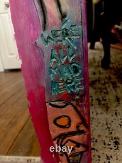 ONE Of A KIND-Handcarved/Handpainted Mad Hatter/Alice In Wonderland Large Mirror