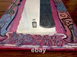 ONE Of A KIND-Handcarved/Handpainted Mad Hatter/Alice In Wonderland Large Mirror