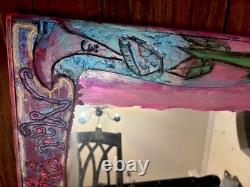 ONE Of A KIND-Handcarved/Handpainted Mad Hatter/Alice In Wonderland Large Mirror