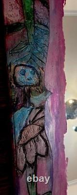 ONE Of A KIND-Handcarved/Handpainted Mad Hatter/Alice In Wonderland Large Mirror